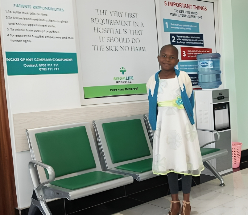 Child receiving comprehensive medical checkup at Lillian Foundation healthcare center